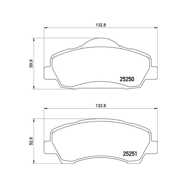 Bromsbeläggsats, Framaxel Brembo P 61 138 BREMBO