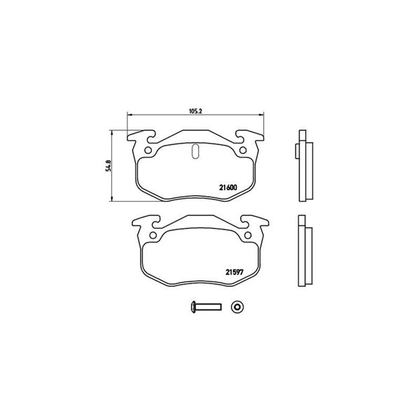 Bromsbeläggsats, Bakaxel Brembo P 68 018 BREMBO