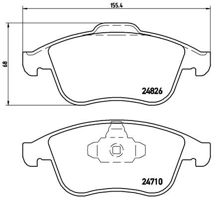 Bromsbeläggsats, Framaxel Brembo P 68 052 BREMBO