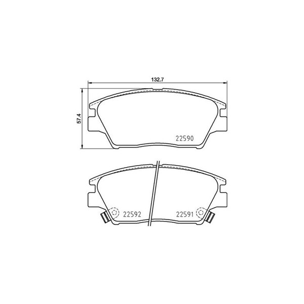 Bromsbeläggsats, Framaxel Brembo P 77 001 BREMBO