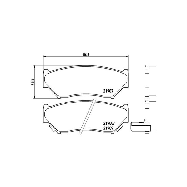 Bromsbeläggsats, Framaxel Brembo P 79 008 BREMBO