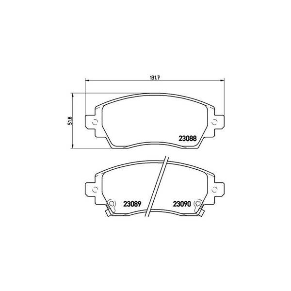Bromsbeläggsats, Framaxel Brembo P 83 042 BREMBO