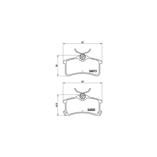 Bromsbeläggsats, Bakaxel Brembo P 83 084 BREMBO