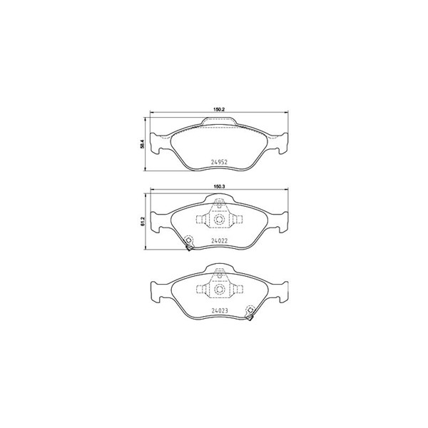 Bromsbeläggsats, Framaxel Brembo P 83 159 BREMBO