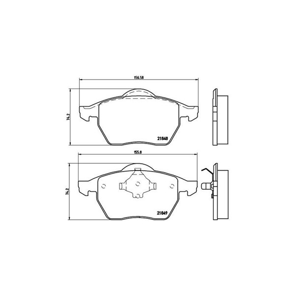 Bromsbeläggsats, Framaxel Brembo P 85 039 BREMBO