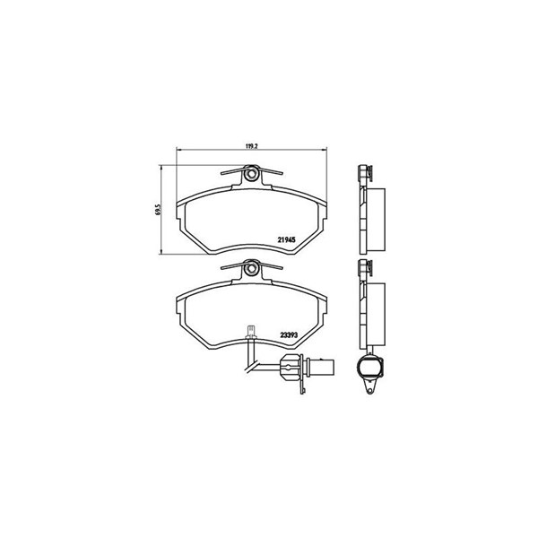 Bromsbeläggsats, Framaxel Brembo P 85 044 BREMBO