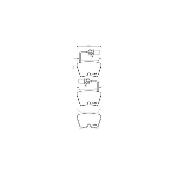 Bromsbeläggsats, Framaxel Brembo P 85 132 BREMBO
