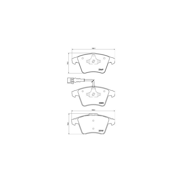 Bromsbeläggsats, Framaxel Brembo P 85 149 BREMBO
