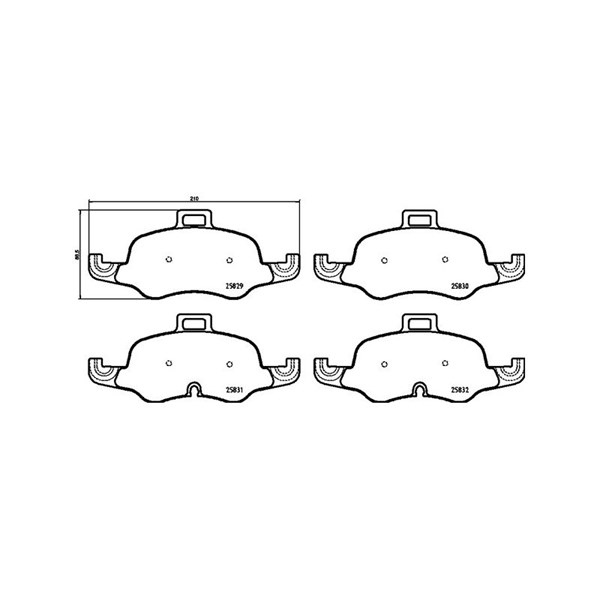 Bromsbeläggsats, Framaxel Brembo P 85 160 BREMBO