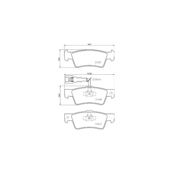 Bromsbeläggsats, Bakaxel Brembo P 85 163 BREMBO