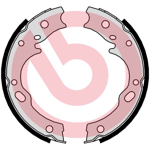 Bromsbackar, sats, parkeringsbroms, Bakaxel Brembo S 34 509 BREMBO