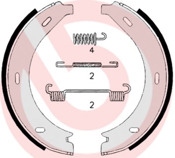 Bromsbackar, sats, parkeringsbroms, Bakaxel Brembo S 50 517 BREMBO Bromsbackar, sats, parkeringsbroms, Bakaxel Brembo S 50 517 BREMBO