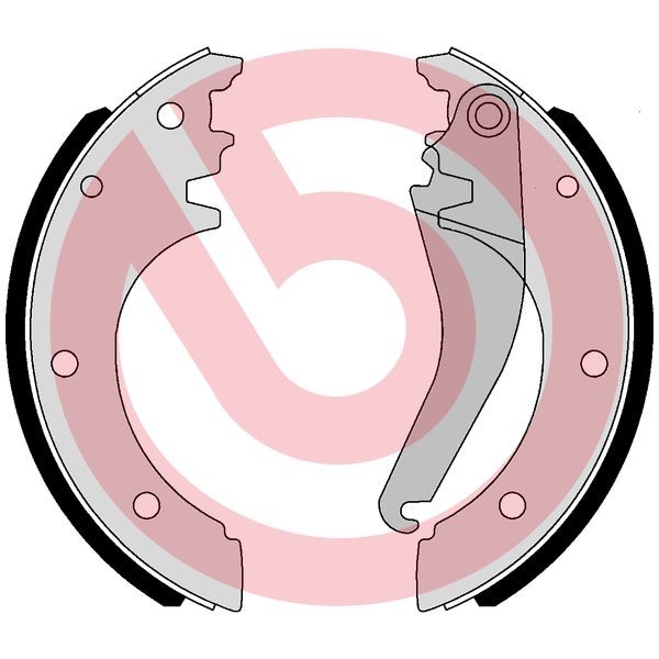 Bromsbackar, sats, parkeringsbroms, Bakaxel Brembo S A6 509 BREMBO