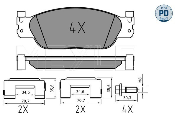 Bromsbeläggsats, Framaxel Meyle 025 234 2318/PD MEYLE