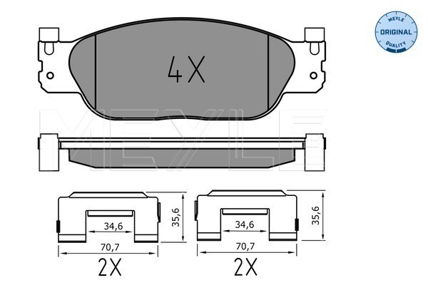 Bromsbeläggsats, Framaxel Meyle 025 234 2318 MEYLE