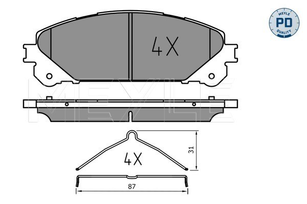 Bromsbeläggsats, Framaxel Meyle 025 244 5218/PD MEYLE