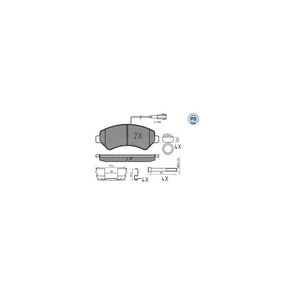 Bromsbeläggsats, Framaxel Meyle 025 244 6619-1/PD MEYLE