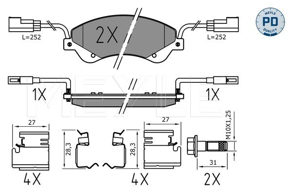 Bromsbeläggsats, Framaxel Meyle 025 244 8518/PD MEYLE