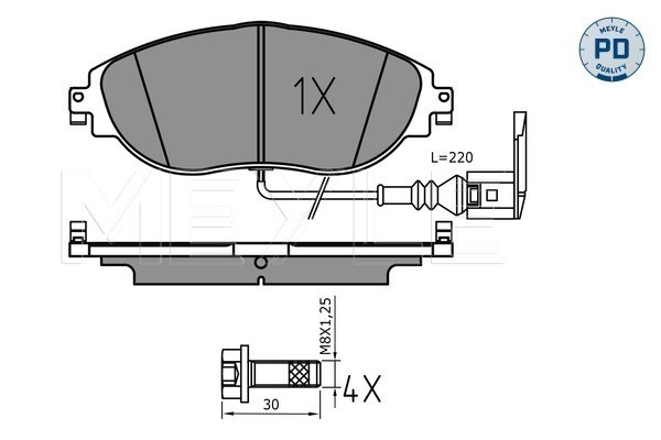 Bromsbeläggsats, Framaxel Meyle 025 251 1720/PD MEYLE