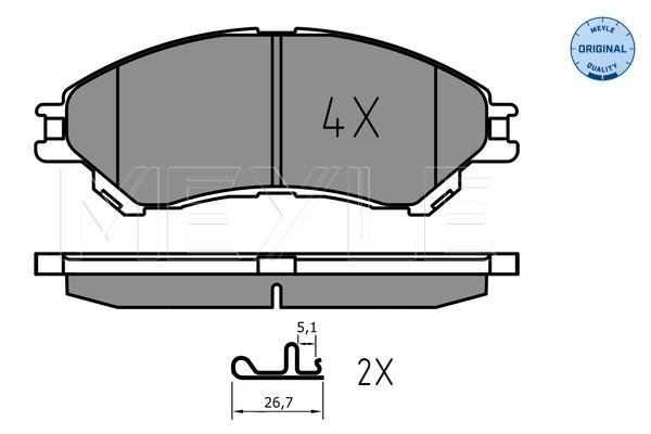 Bromsbeläggsats, Framaxel Meyle 025 259 7916 MEYLE