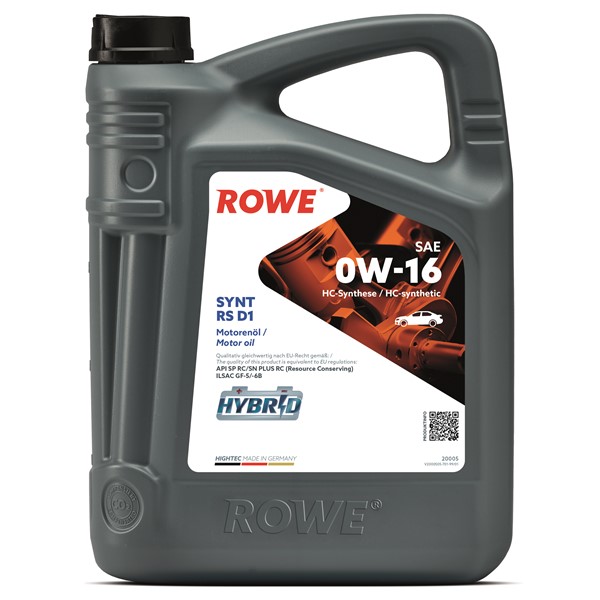 Rowe Hightec Synt Rs D1 0w-16 5l Rowe 20005-0050-99 ROWE