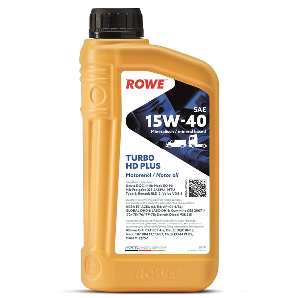 Motorolja Rowe Hightec Turbo Hd Sae 15w-40 Plus 1l Rowe 20041-001 ROWE