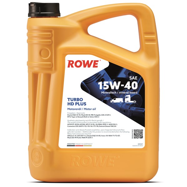 Motorolja Rowe Hightec Turbo Hd+ 15w-40 5l A3/B4 E7, 5L Rowe 2004 ROWE