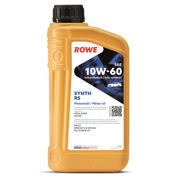 Motorolja Rowe Hightec Synth Rs Sae 10w-60 1l Rowe 20070-0010-99 ROWE