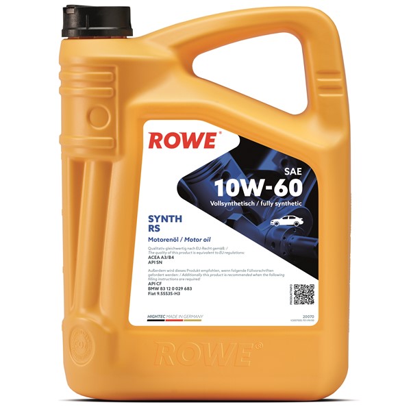 Motorolja Rowe Hightec Synth Rs Sae 10w-60 5l Rowe 20070-0050-99 ROWE