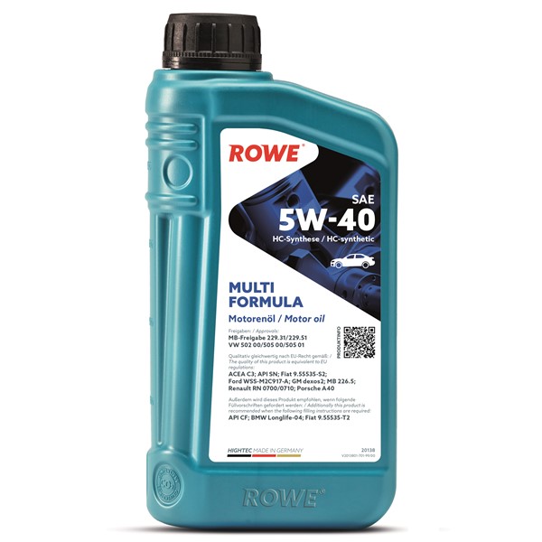Motorolja Rowe Hightec Multi Formula Sae 5w-40 1l Rowe 20138-0010 ROWE
