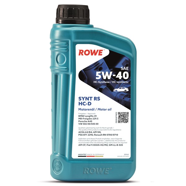 Motorolja Rowe Hightec Synt Rs Hc-d 5w-40 A3/B4, 1L Rowe 20163-00 ROWE