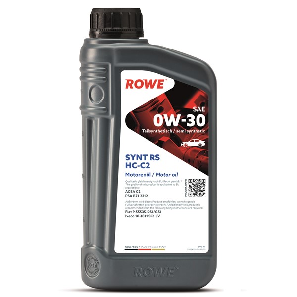Motorolja Rowe Hightec Synt Rs Sae 0w-30 Hc-c2 1l Rowe 20247-0010 ROWE