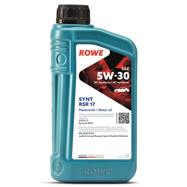 Motorolja Rowe Hightec Synt Rsr 17 Sae 5w-30 1l Rowe 20370-0010-9 ROWE Motorolja Rowe Hightec Synt Rsr 17 Sae 5w-30 1l Rowe 20370-0010-9 ROWE