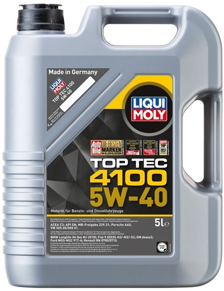 Motorolja Liqui Moly Top Tec 4100 5W-40 5L LIQUI MOLY