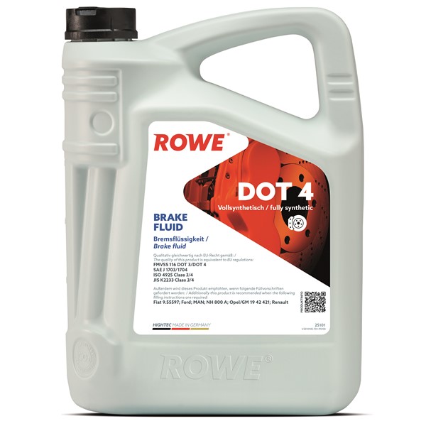 Rowe Hightec Brake Fluid Dot 4 5l Rowe 25101-0050-99 ROWE