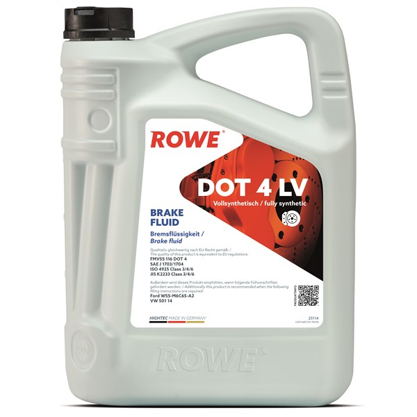Rowe Hightec Brake Fluid Dot 4 Lv 5l Rowe 25114-0050-99 ROWE