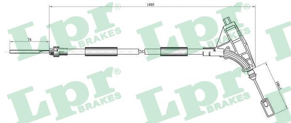 Vajer, parkeringsbroms, Fram Lpr C0010B LPR