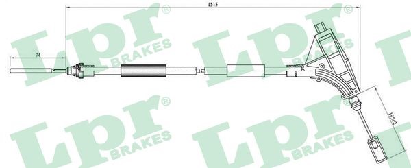 Vajer, parkeringsbroms, Fram Lpr C0641B LPR