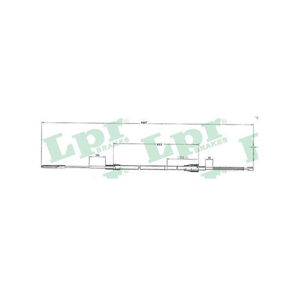 Vajer, parkeringsbroms, Bak, Höger, Vänster Lpr C0950B LPR