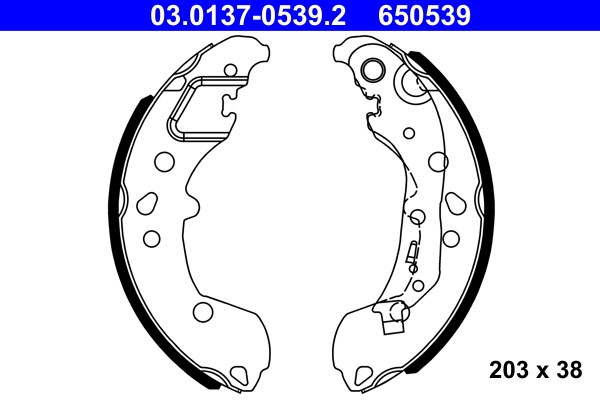 Bromsbackar, sats, Bakaxel Ate 03.0137-0539.2 ATE