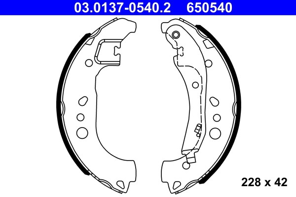 Bromsbackar, sats, Bakaxel Ate 03.0137-0540.2 ATE