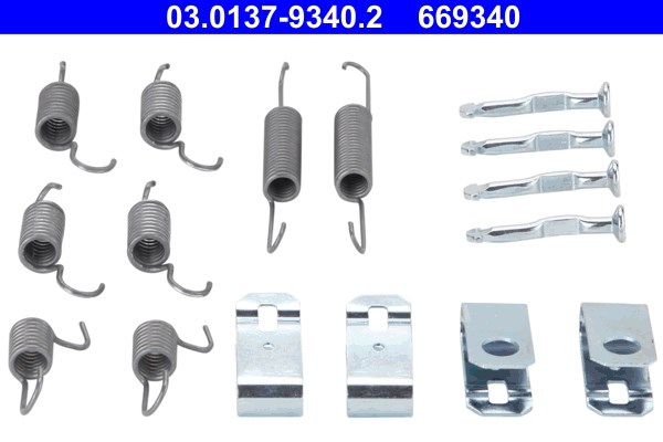 Tillbehörssats, bromsbackar, parkeringsbroms, Bakaxel Ate 03.0137 ATE