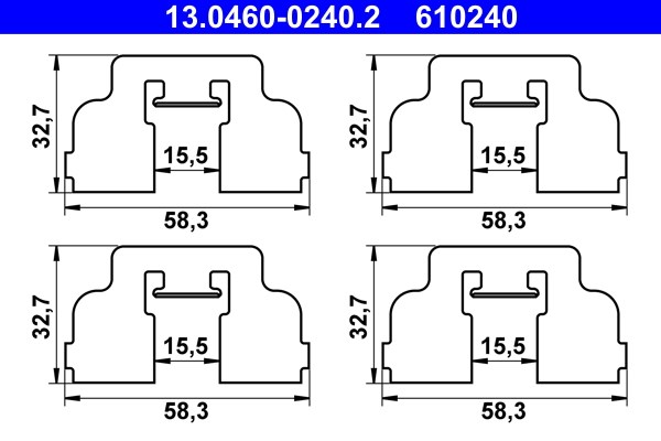 Monteringssats Solid, Framaxel Ate 13.0460-0240.2 ATE
