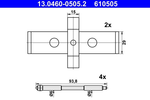 Monteringssats, Framaxel Ate 13.0460-0505.2 ATE