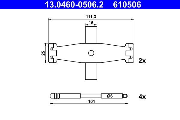 Monteringssats, Framaxel Ate 13.0460-0506.2 ATE