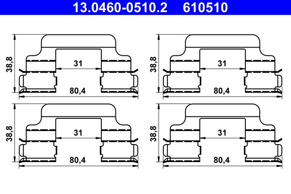 Monteringssats, Framaxel Ate 13.0460-0510.2 ATE