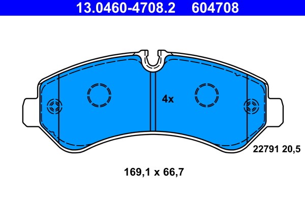 Bromsbeläggsats, Bakaxel Ate 13.0460-4708.2 ATE