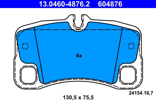 Bromsbeläggsats, Bakaxel Ate 13.0460-4876.2 ATE