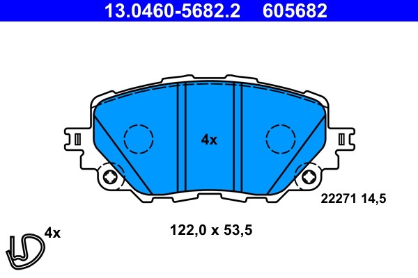 Bromsbeläggsats, Framaxel Ate 13.0460-5682.2 ATE