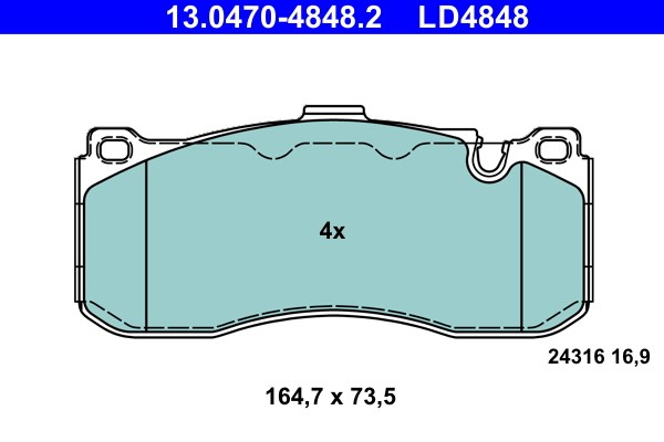 Bromsbeläggsats, Framaxel Ate Ate ceramic 13.0470-4848.2 ATE